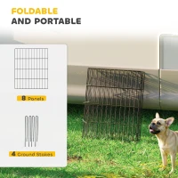 PawHut Foldable Metal Exercise Dog Playpen, Expandable Pet Fence Indoor Outdoor Use for Small Dogs, 20" x 24", 8 Panels, Black(m-6)