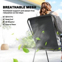 Outsunny 8 Piece Patio Table and Chairs Set with Folding Chairs, Tempered Glass Tabletop and Umbrella for Garden, Black(m-5)