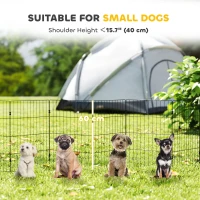 PawHut Foldable Metal Exercise Dog Playpen, Expandable Pet Fence Indoor Outdoor Use for Small Dogs, 20" x 24", 8 Panels, Black(m-5)