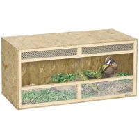 PawHut Reptile Terrarium, 58 Gallon Reptile Tank with Sliding Doors, Breathable Mesh for Bearded Dragon, Lizards, Snake(m-11)