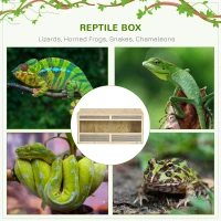 PawHut Reptile Terrarium, 58 Gallon Reptile Tank with Sliding Doors, Breathable Mesh for Bearded Dragon, Lizards, Snake(m-4)