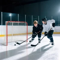 Soozier Hockey Net, Easy Set Up Hockey Goal with Steel Frame, PE Mesh, Outdoor Hockey Training Equipment for Garden, Backyard(m-8)