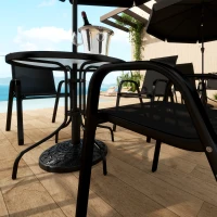 Outsunny Patio Umbrella Base, 26 lbs Concrete Heavy Duty Umbrella Stand, Round Patio Umbrella Holder, Φ18.7" x 12.6" H Black(m-10)