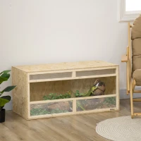PawHut Reptile Terrarium, 58 Gallon Reptile Tank with Sliding Doors, Breathable Mesh for Bearded Dragon, Lizards, Snake(m-1)
