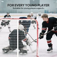 Soozier Hockey Net, Easy Set Up Hockey Goal with Steel Frame, PE Mesh, Outdoor Hockey Training Equipment for Garden, Backyard(m-6)