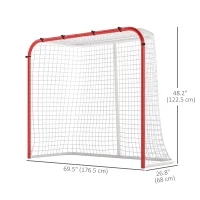 Soozier Hockey Net, Easy Set Up Hockey Goal with Steel Frame, PE Mesh, Outdoor Hockey Training Equipment for Garden, Backyard(m-3)