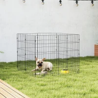 PawHut Foldable Metal Exercise Dog Playpen, Expandable Pet Fence for Small & Medium Dogs, 20" x 32", 8 Panels, Black(m-9)