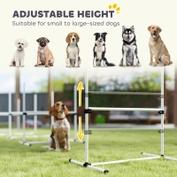 PawHut Set of 4 Dog Agility Training Equipment Adjustable Jump Bar Pet Exercise Kit with Carrying Bag (White)(m-4)