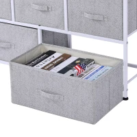 HOMCOM Linen Drawer Cabinet Organizer Storage Dresser Tower with 5 Removable Drawer Metal Frame Adjustable Feet for Living Room, Kitchen, Bathroom, Grey(m-10)