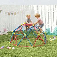 Outsunny 6 FT Climbing Dome Geometric Jungle Gym w/ Rust and UV-Resistant Steel, Up to 396 lbs, for 1-4 Children Aged 3-8 Years(m-8)