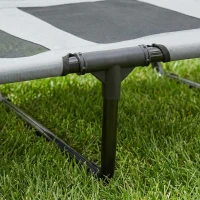 PawHut Elevated Dog Bed with Canopy, Portable Raised Dog Cot for XL Sized Dogs, Indoor & Outdoor, 48" x 36" x 43", Grey(m-9)