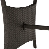 Outsunny 4-Piece Outdoor Patio Rattan Wicker Dining Furniture Set, Sofa Bench and Table Set for Garden, Patio, Porch and Backyard Outdoor Living, Brown(m-12)