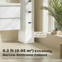 HOMCOM Tall Bathroom Storage Cabinet, Narrow Bathroom Cabinet with Drawers and Open Shelves for Small Spaces, White(m-4)