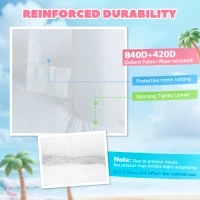 Qaba Inflatable Bouncy Castle for Kids, 3-in-1 White Bounce House with Slide, Ball Pit and 370W Blower, White(m-5)