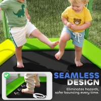 Qaba 85" Trampoline for Kids with Safety Enclosure, Toddler Trampoline with Slide Ladder for Ages 3-6 , Green(m-5)