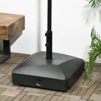 Outsunny Filled Patio Umbrella Base with Wheels, 132 lb Heavy Duty Market Umbrella Stand for Outdoor, Garden, Backyard, Black(m-10)