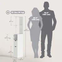 HOMCOM Tall Bathroom Storage Cabinet, Narrow Bathroom Cabinet with Drawers and Open Shelves for Small Spaces, White(m-3)