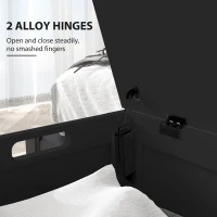 HOMCOM Storage Trunk with 2 Safety Hinges, Modern Entryway Bench with Side Handles, Storage Chest for Living Room, Black(m-5)