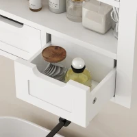 kleankin Bathroom Wall Cabinet, Medicine Cabinet, Toilet Storage Cabinet with Shelf for Living Room and Entryway, White(m-10)