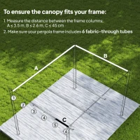 Outsunny 8.5' x 11.5' Retractable Pergola Canopy Replacement, Fit 10' x 13' Frame, Pergola Cover Replacement Top Only, Coffee(m-4)