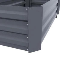 Outsunny Set of 2 Raised Garden Bed, Steel Elevated Planter Box for Flowers, Herbs, Succulents, 39"x20"x12", Dark Grey(m-10)