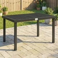 Outsunny Aluminum Outdoor Dining Table for 6, Patio Rectangular Table, 47.2" x 35.4" x 29.1", Black(m-1)