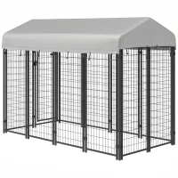 PawHut Outdoor Dog Kennel with Waterproof UV-Resistant Cover, 8 x 4 x 6 ft(m-11)