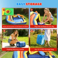 Qaba Bouncy Castle for Kids, Inflatable Bounce House with Slide, Pool (Ball Pit), Climbing Wall and Blower for Indoor Outdoor(m-7)