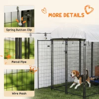 PawHut Outdoor Dog Kennel with Waterproof UV-Resistant Cover, 8 x 4 x 6 ft(m-6)