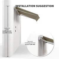 Outsunny 8'x7' Patio Awning Manual Retractable Sun Shade Outdoor Deck Canopy Shelter, Khaki(m-7)