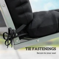 Outsunny 4-Piece Back and Seat Cushion Pillows Replacement and Pillows, Patio Chair Cushions Set with Ties, Black(m-5)