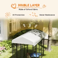 PawHut Outdoor Dog Kennel with Waterproof UV-Resistant Cover, 8 x 4 x 6 ft(m-5)