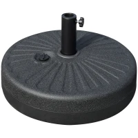 Outsunny 48 lb Heavy Duty Patio Umbrella Base, Water Filled Market Umbrella Stand with Steel Pole for Outdoor, Backyard, Black(m-11)