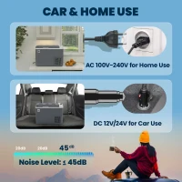 Outsunny 12 Volt Car Refrigerator, 26QT Car Fridge with App Control, 12/24V DC and 100-240V AC, -4℉-68℉, Travel Camping(m-10)