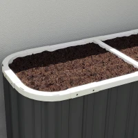 Outsunny Galvanized Raised Garden Bed, Deep Root Planter Box, Outdoor Garden Bed with Plant Labels, 5' x 2' x 2', Dark Grey(m-11)