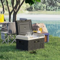 Outsunny 12 Volt Car Refrigerator, 32QT Car Fridge Electric Cooler, 12/24V DC and 100-240V AC, -68-68 ℉, Portable Refrigerator(m-9)