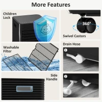 HOMCOM 10000 BTU Portable Air Conditioner with Fan & Dehumidifier Mode, Quiet AC Unit with Remote Control, 24-Hour Timer, Black(m-10)