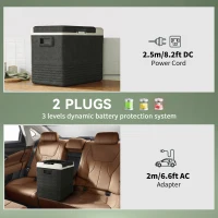 Outsunny 12 Volt Car Refrigerator, 53QT Car Fridge Electric Cooler, 12/24V DC and 100-240V AC, -68-68 ℉, Portable Refrigerator(m-6)