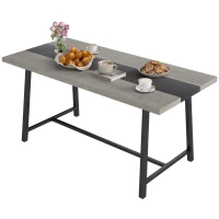 HOMCOM Industrial Kitchen Table for 8 People, 70.9" Long Dining Table with Large Tabletop and Steel Legs for Dining Room, Gray(m-2)