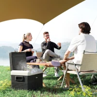 Outsunny 12 Volt Car Refrigerator, 32QT Car Fridge Electric Cooler, 12/24V DC and 100-240V AC, -68-68 ℉, Portable Refrigerator(m-1)