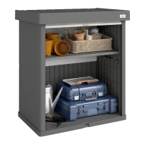 Outsunny 82 Gallon Outdoor Storage Cabinet, UV Resistant Garden Storage Container for Patio, Porch, Poolside, Grey(m-11)