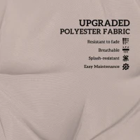 Outsunny 2-Piece Back Seat Cushion Replacement, Outdoor Patio Chair Cushions Set with Ties, Button Tufted, Beige(m-4)