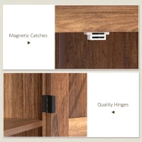 HOMCOM 72" Farmhouse Pantry Cabinet with Adjustable Shelves, Kitchen Pantry Cabinet with 2 Doors, Brown(m-9)