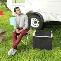 Outsunny 12 Volt Car Refrigerator, 53QT Car Fridge Electric Cooler, 12/24V DC and 100-240V AC, -68-68 ℉, Portable Refrigerator(m-10)