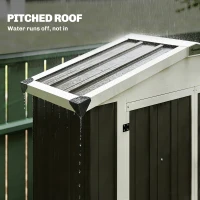 Outsunny Outdoor Storage Shed Apex Roof Metal Garden Shed with Shelf for Backyard, Light Grey(m-7)