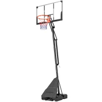 Soozier Portable Basketball Hoop Outdoor, 8-10ft Adjustable Basketball Goal, 47 Inch Shatterproof Backboard, Hand-Crank Lift(m-1)