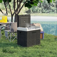 Outsunny 12 Volt Car Refrigerator, 53QT Car Fridge Electric Cooler, 12/24V DC and 100-240V AC, -68-68 ℉, Portable Refrigerator(m-9)