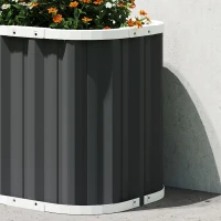 Outsunny Galvanized Raised Garden Bed, Deep Root Planter Box, Outdoor Garden Bed with Plant Labels, 5' x 2' x 2', Dark Grey(m-13)