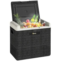 Outsunny 12 Volt Car Refrigerator, 53QT Car Fridge Electric Cooler, 12/24V DC and 100-240V AC, -68-68 ℉, Portable Refrigerator(m-11)