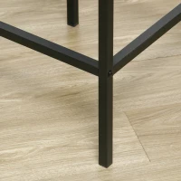 HOMCOM 5-Piece Counter Height Bar Table with Space-Saving Design, Square Kitchen Table and Chairs Set with Footrest, Metal Legs, Industrial Dining Table Set for 4, Gray(m-9)